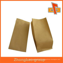 Flexo printing laminated side gusset kraft paper bag for bread packaging